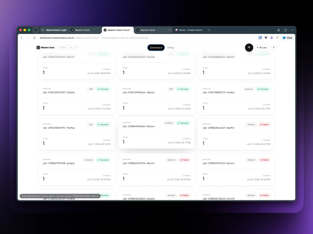 Cloud dashboard preview