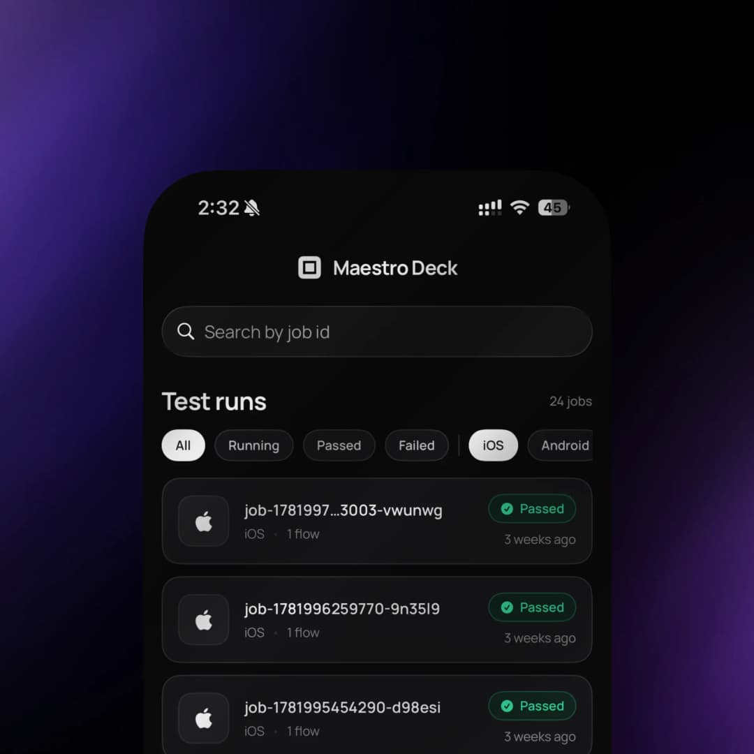 Maestro Deck mobile app preview